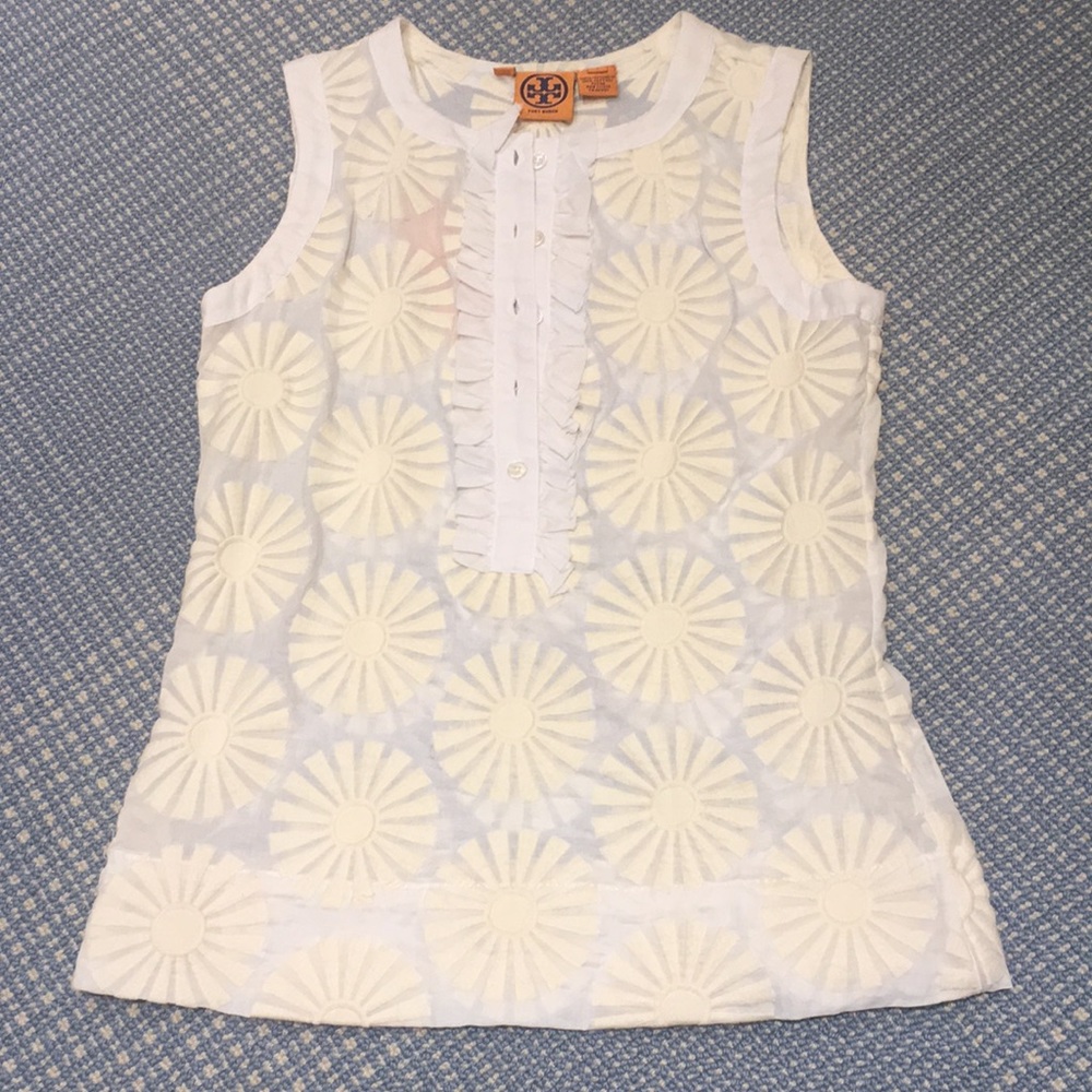 Tory Burch Louie Top with Embroidery